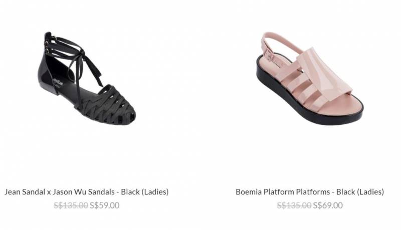 Melisa超级大特卖来了！低至三折，39新起，全场低于89新币！！多买还有额外8折