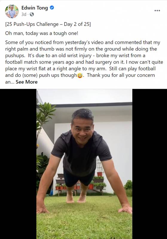 新奇!新加坡部長間流行做“俯臥撐”,女部長也來挑戰