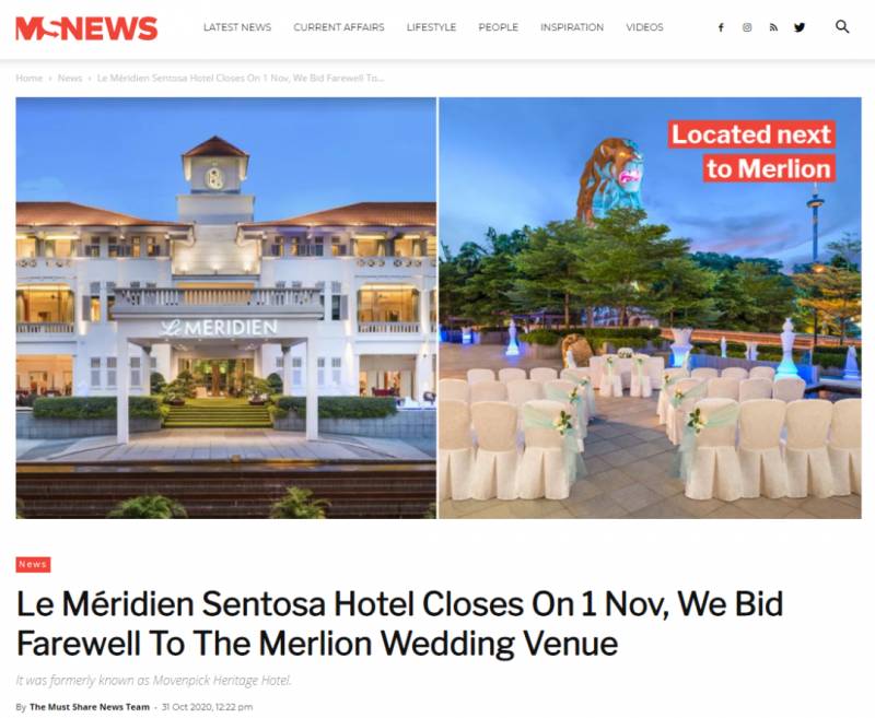 新加坡五星级圣淘沙艾美酒店宣布结束营业,并脱离万豪国际集团