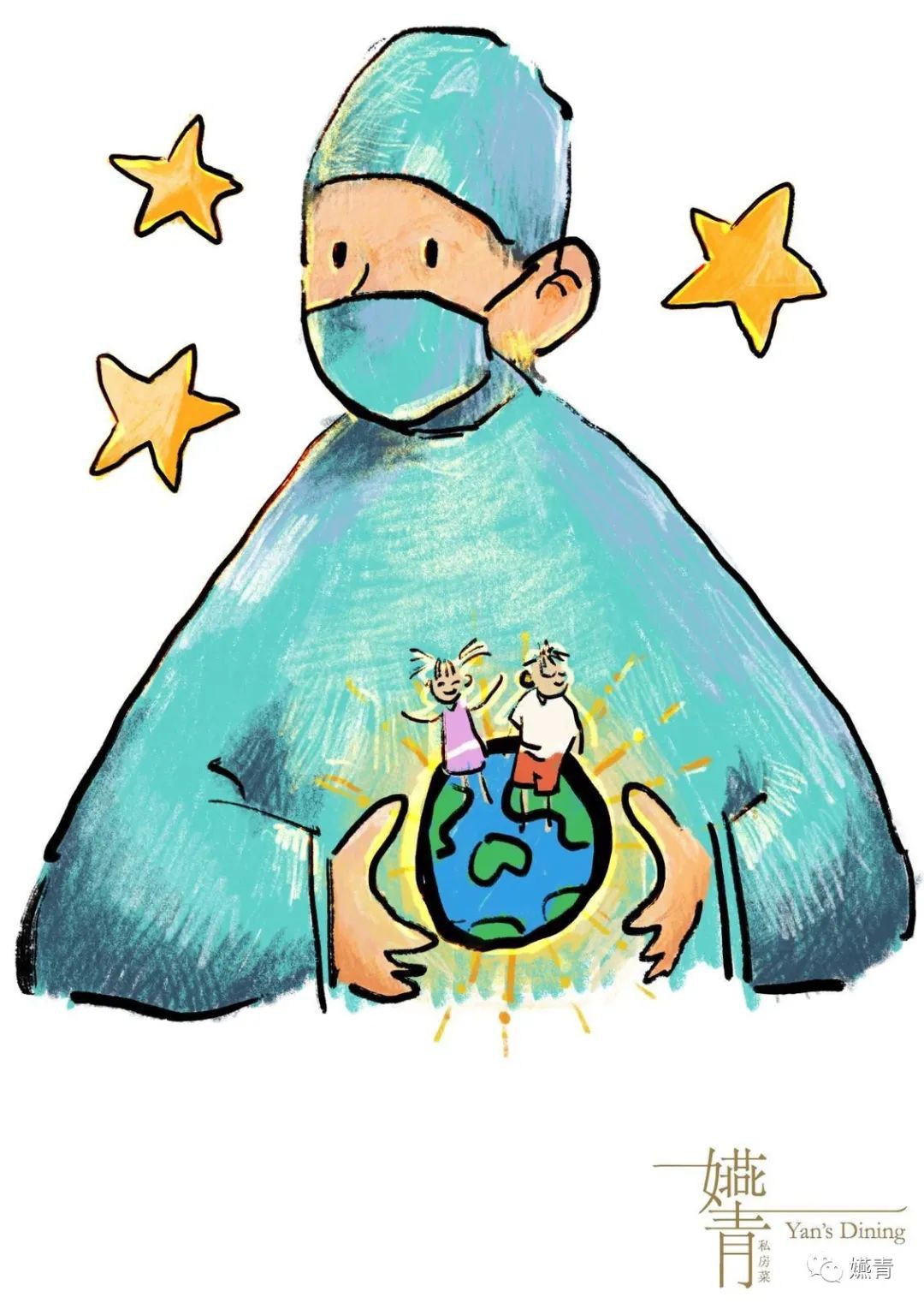 师傅想菜单,妈妈写菜单,女儿即兴画插画,私房菜独特的lockdown故事