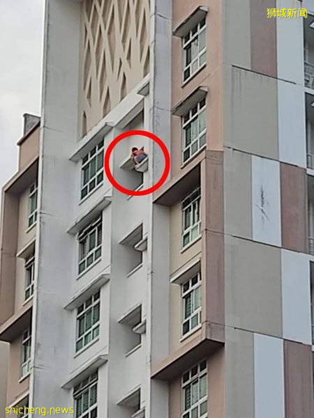 危坐15楼围墙 女郎闹自杀获救