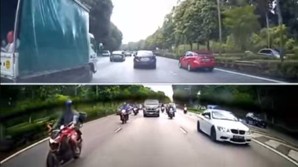 未发生碰撞 摩哆群起翻覆 网民感不可思议