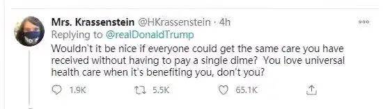 特朗普出院到白宫后立马摘下口罩大摆pose