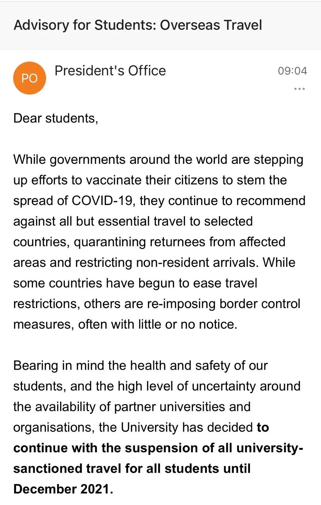 南洋理工大學取消下學期所有海外項目，假期離境須提前申報