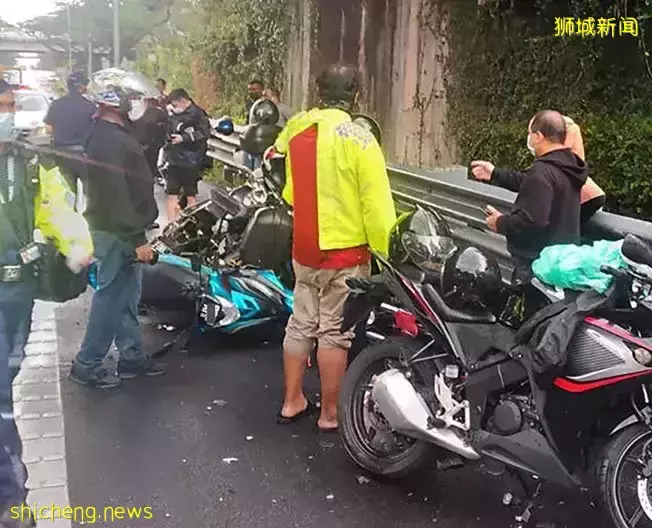 避雨避不了横祸 失控车 连撞 7摩哆