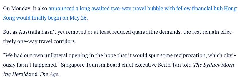 新加坡决定开放澳大利亚旅行之门,两国旅游互通或有希望