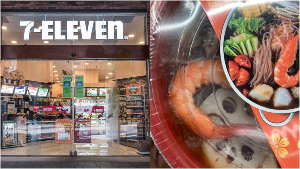 新加坡7 11推出一人火鍋,微波即可! (麻辣,番茄海鮮,藥材雞)