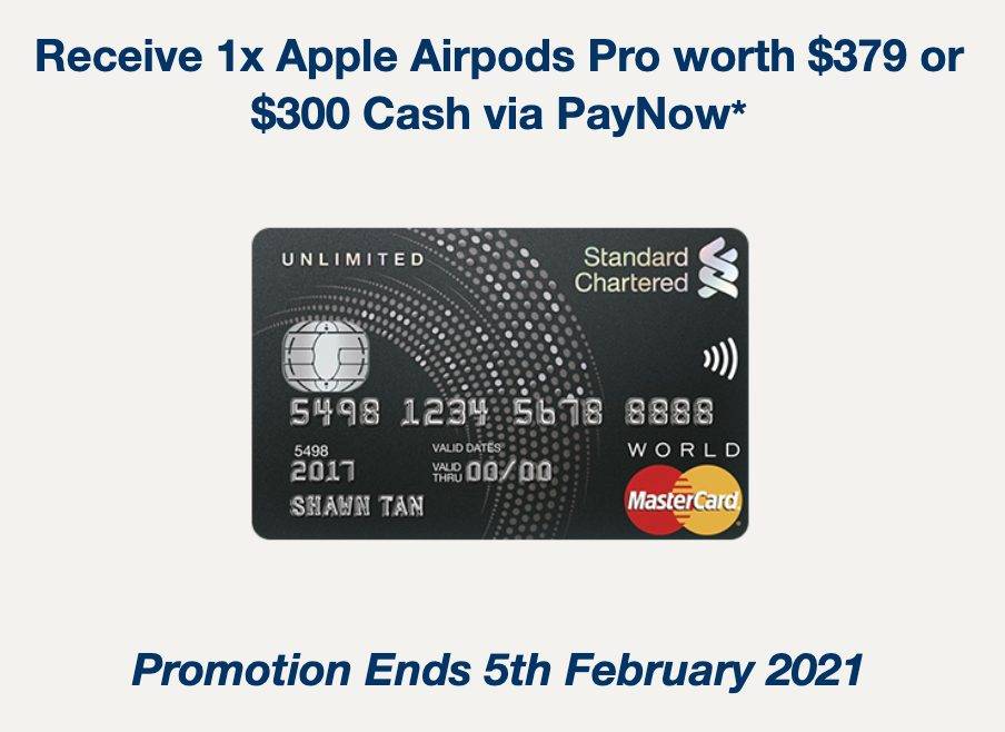重磅信用卡活動回歸！Apple Watch 和 AirPods Pro隨你挑！也可以選擇直接拿300新幣