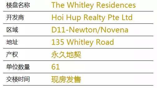 The Whitley Residences【現樓發售！新加坡 核心中央區 稀有永久地契 獨立式住宅 百年名校英華小學】