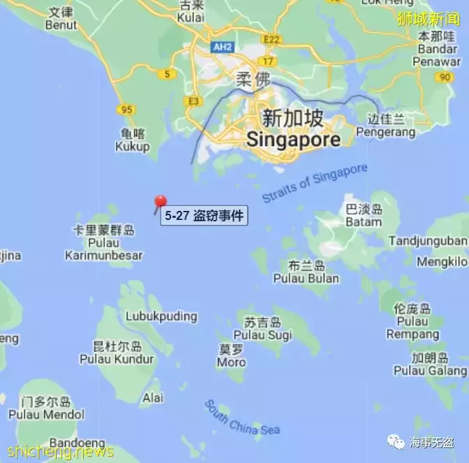 新加坡海峡发生两起登船盗窃事件