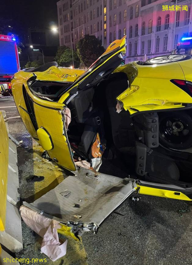 新加坡昨天凌晨发生交通事故,精英灾难援助和救援队上阵救伤员