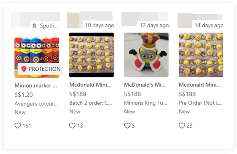 獅城麥當勞“黃金”小小兵大熱 網民當“真金” 炒高價賣