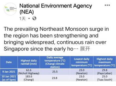 一夜入冬!新加坡30年來最潮一月!大雨還要持續多久