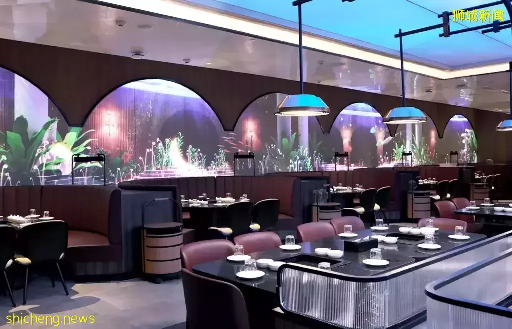 海底捞豪华VIP包房@Marina Square店,360度环绕全息投影,沉浸式体验梦幻火锅