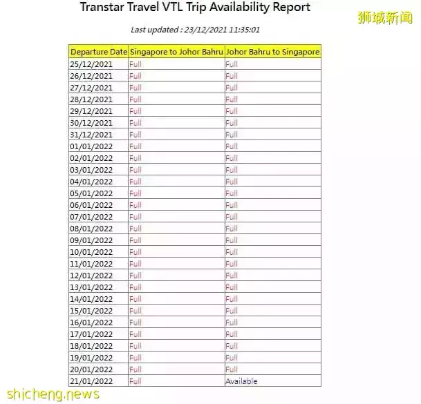 明年1月21日起VTL巴士车票减半　狮城往新山车票35分钟内售罄