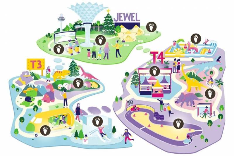 樟宜機場聖誕放大招！恐龍奇境、Air Tokidoki、雙層雪屋、卡丁車、恐龍蹦床，驚喜多多