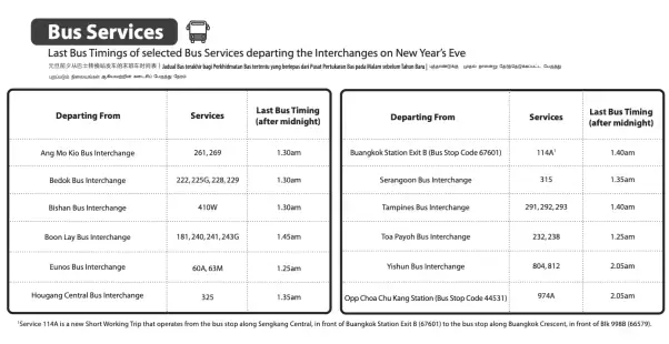 注意!跨年夜新加坡巴士+地铁延长服务时间,记得转发给亲友