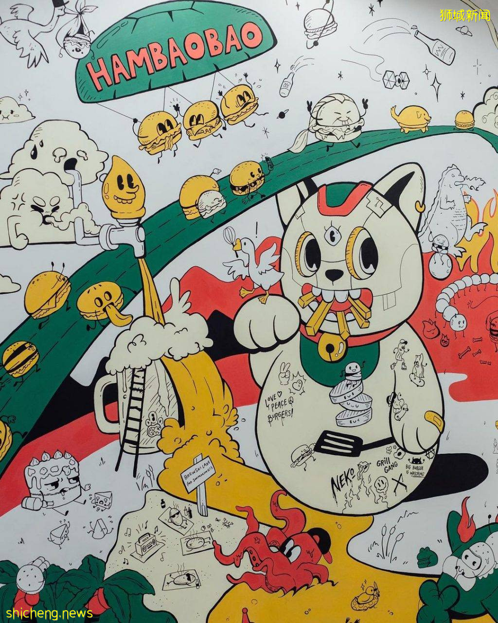 Hambaobao开设实体店啦🎊分量大、口味多🍔新菜单增加小蛋糕🍰干饭人快冲