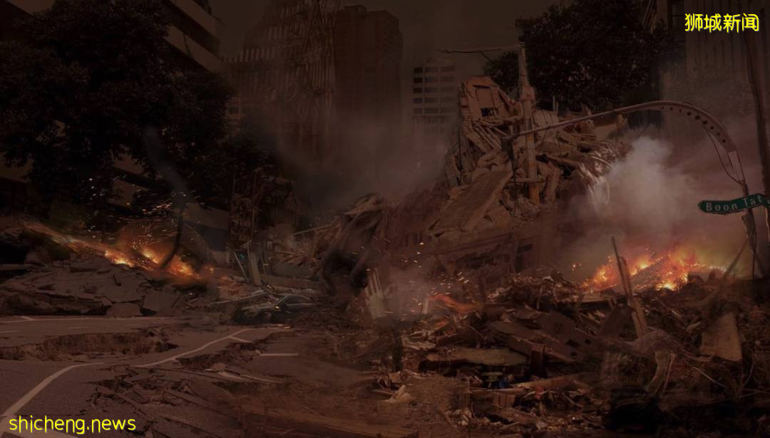 新加坡“遇襲”圖片遭瘋傳，驚現末日場景！魚尾獅斷頭、大樓被腰斬、市中心傾塌成廢墟