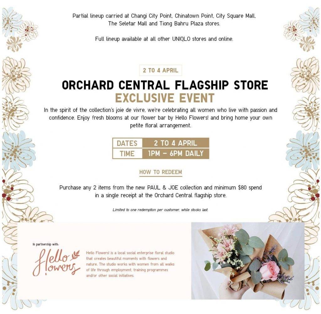 貓奴已瘋！優衣庫✖️Paul&Joe合作款3月29日起新加坡發售！還有活動送花花哦