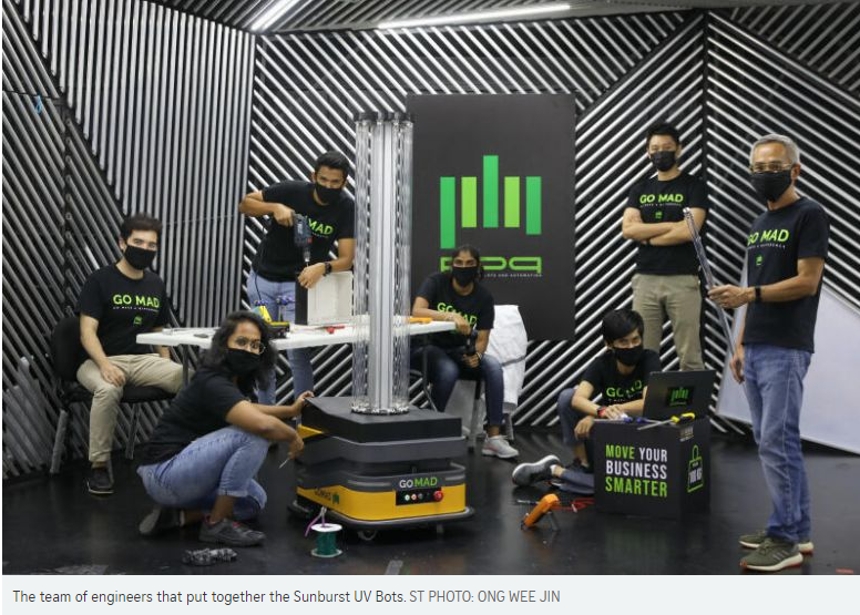 本地公司推出紫外线UV-C消毒工作机器人，将销往马来西亚，泰国，香港