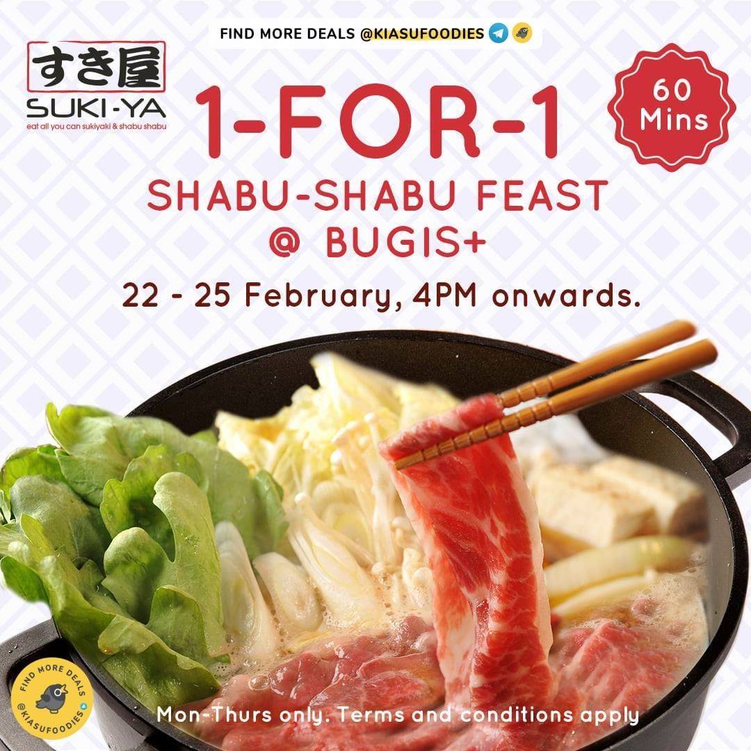 吃到飽限時好康🔥 Suki ya日式自助火鍋“買一送一”兩人同行，一人付費💪 優惠剩下最後三天