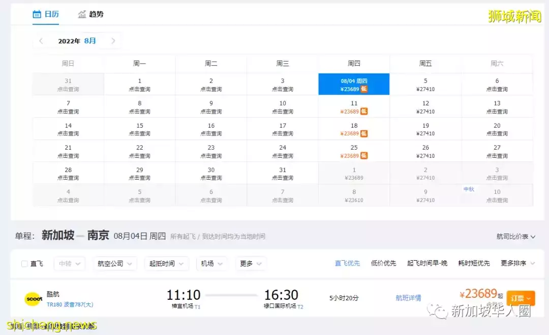 多國赴華簽證政策又調整，新加坡回國機票繼續降價