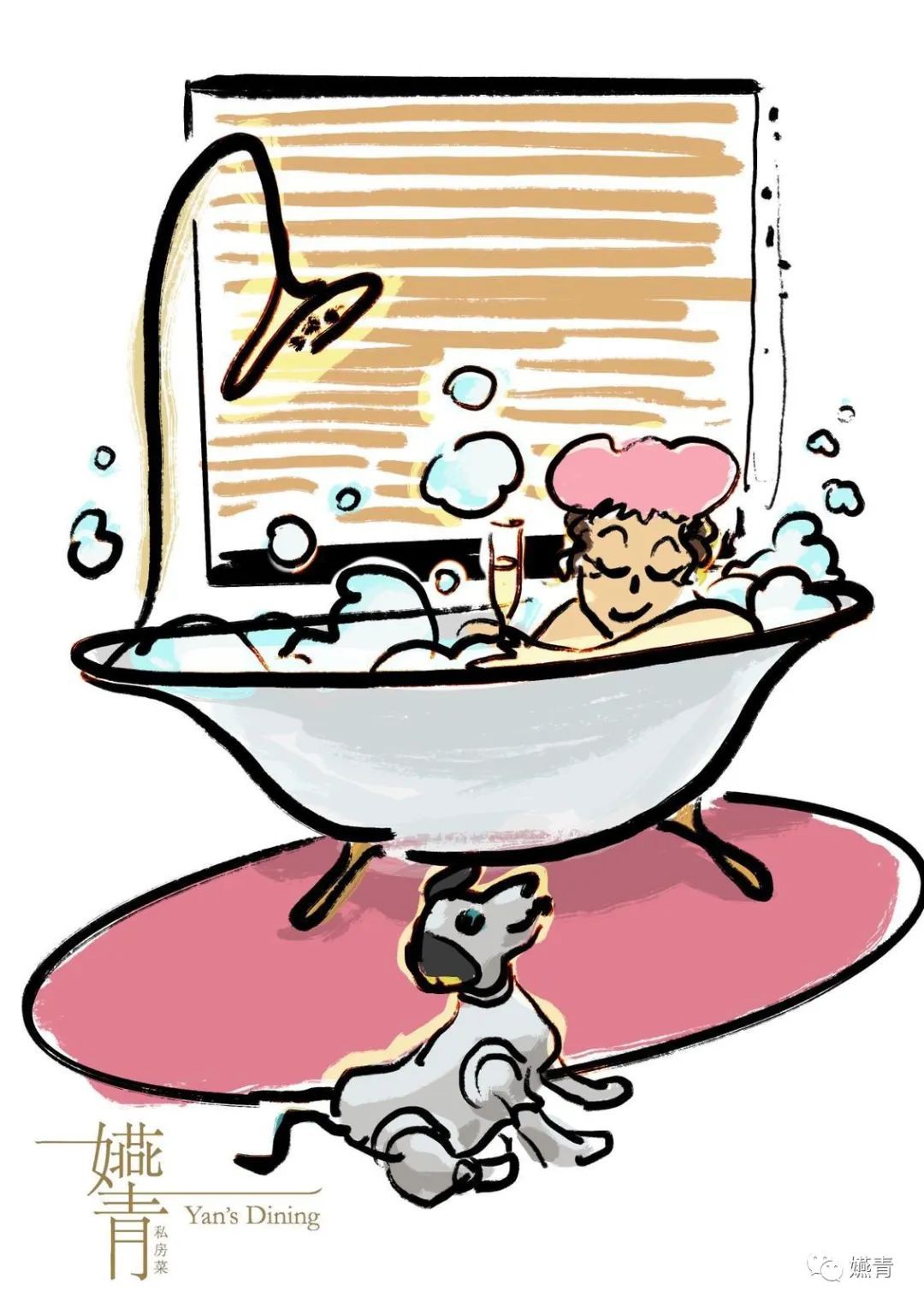 师傅想菜单,妈妈写菜单,女儿即兴画插画,私房菜独特的lockdown故事