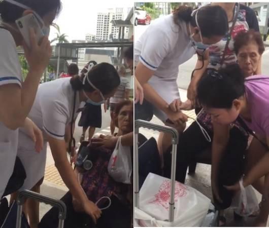 路上遇阿嬷突晕眩 两白衣天使急施救