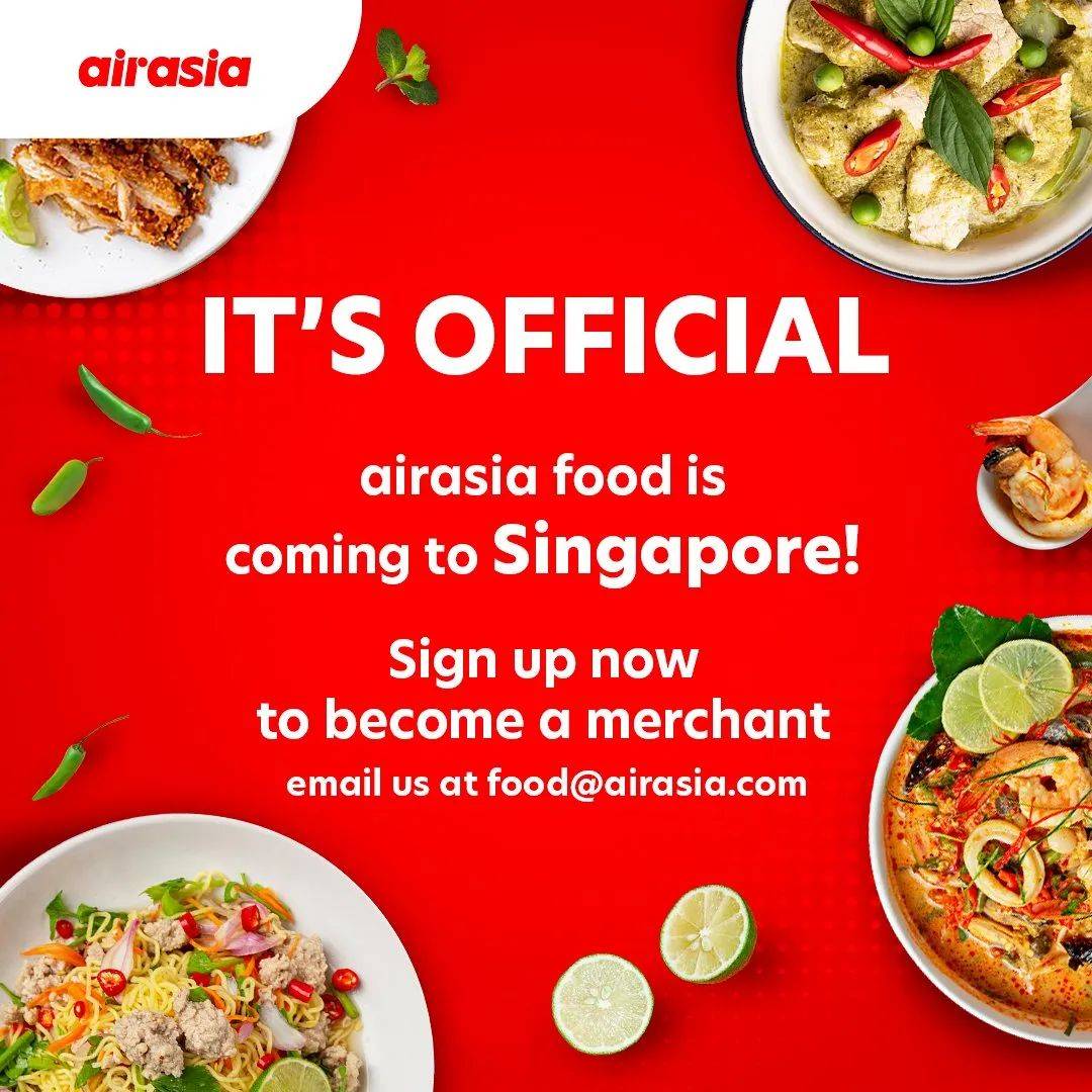 继樟宜机场Changi Eats后，亚航宣布在本地推出送餐平台AirAsia Food