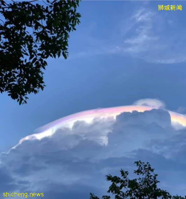超美！天空出现彩虹云，给疫情下的新加坡带来惊喜