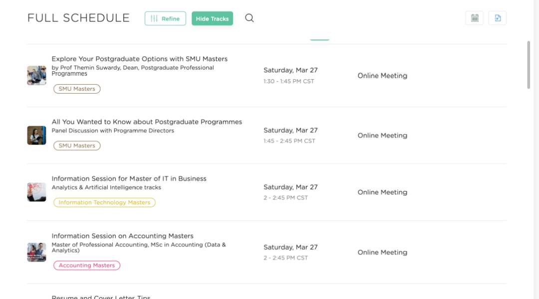 SMU 頭條 2021 SMU Masters Day 活動紀實