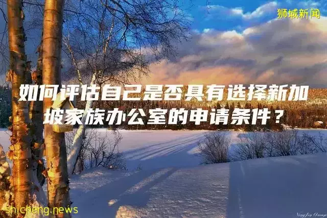 如何评估自己是否具有选择新加坡家族办公室的申请条件