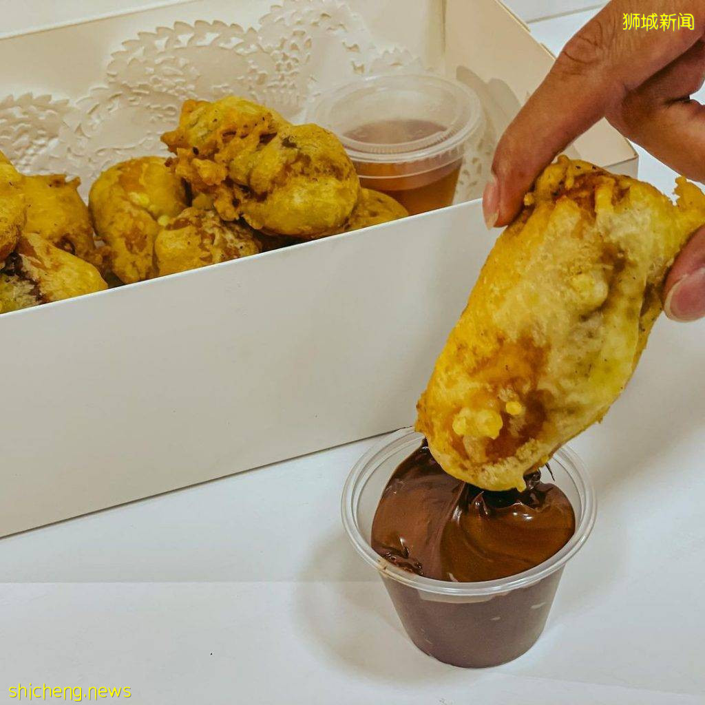 Sedap Durian爆漿炸榴梿‼沾上巧克力醬+蜂蜜、外酥裏嫩，綿密果肉夠濃郁夠味兒💥