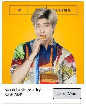 麥當勞“防彈少年團”BTS套餐新加坡開賣拉！只能通過送餐平台訂購，不接受店內打包和得來速