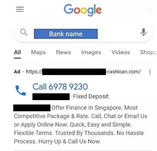 新加坡又现搜索引擎假热线号码新骗法,大家一定要提高警惕