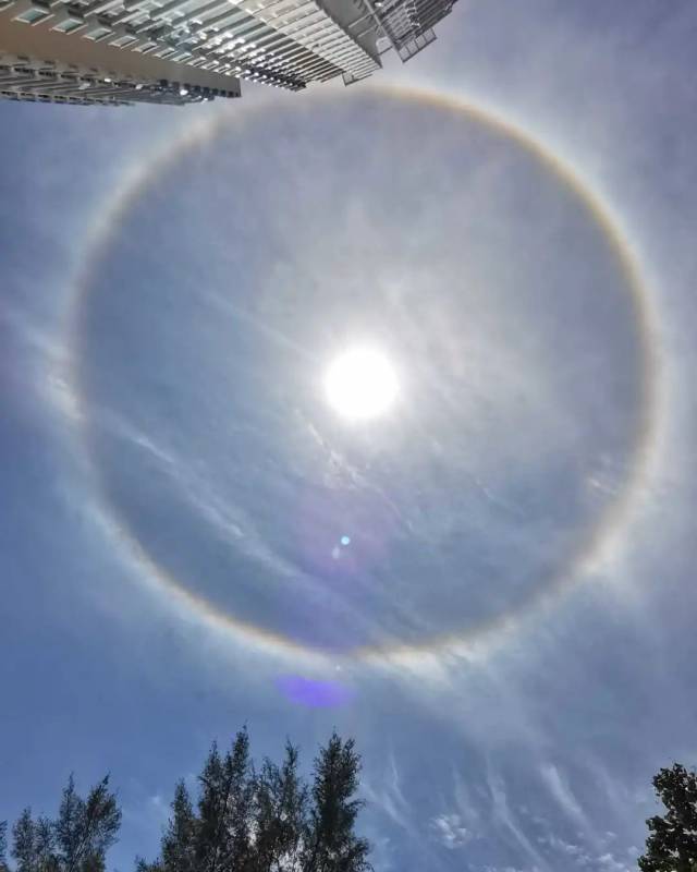 新加坡驚現絕美日暈彩虹光環，李顯龍總理、王瑞傑副總理也轉發了