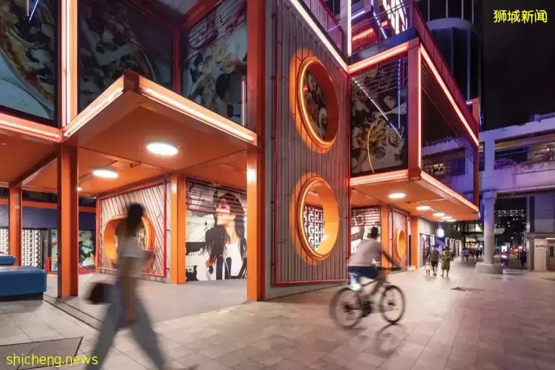 新加坡老商場改造,用工業霓虹升級視覺地標