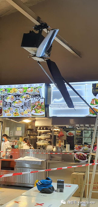 新加坡咖啡店发生吊扇失控惊魂事件，顾客被砸到头破血流