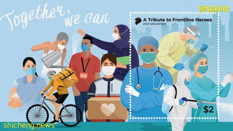 新加坡推出“抗疫前线纪念邮票”,熟悉的感动画满被永久记录