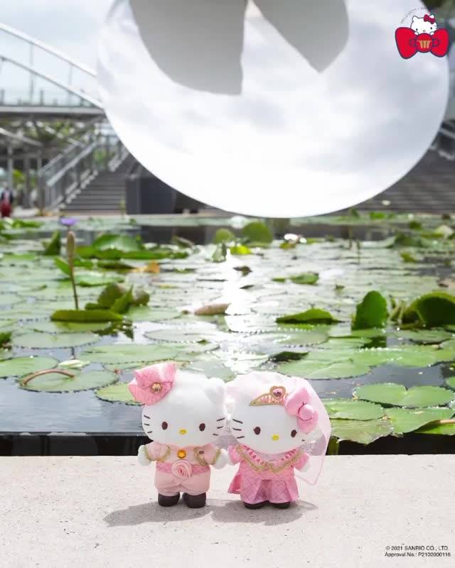 萌出新高度💓SANRIO➕滨海湾金沙推出吉蒂猫结婚玩偶💍附设同款周边，3月起售卖