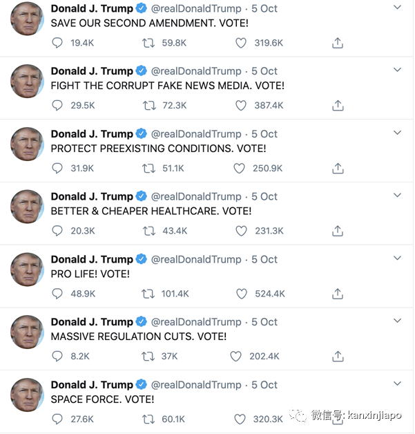 连续数天测出阴性，特朗普强势回归：“我要亲吻观众群中的每个人”