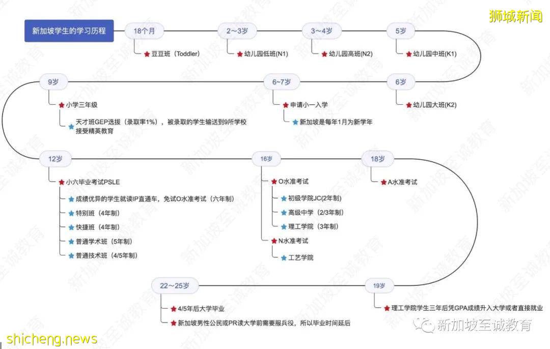 新加坡留学：一张图带您看懂新加坡孩子成长时间线