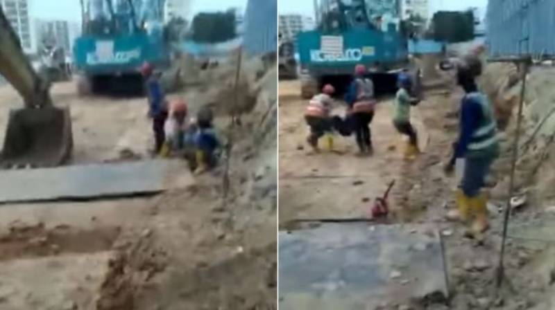 现场直击！新加坡后港建筑工地发生致命意外，一名外劳被5米钢板活活压毙