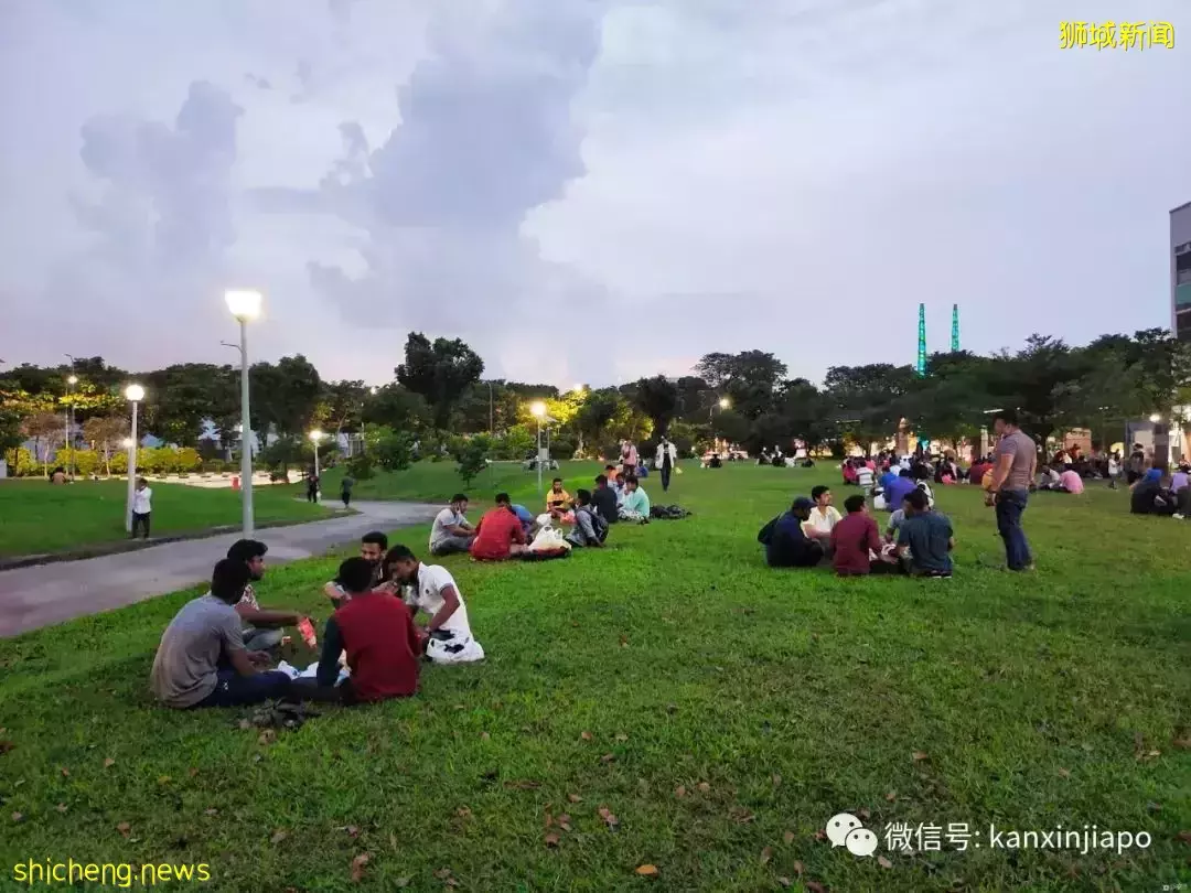 夜幕下的裕廊东,不同国家不同文化的人们在此共憩