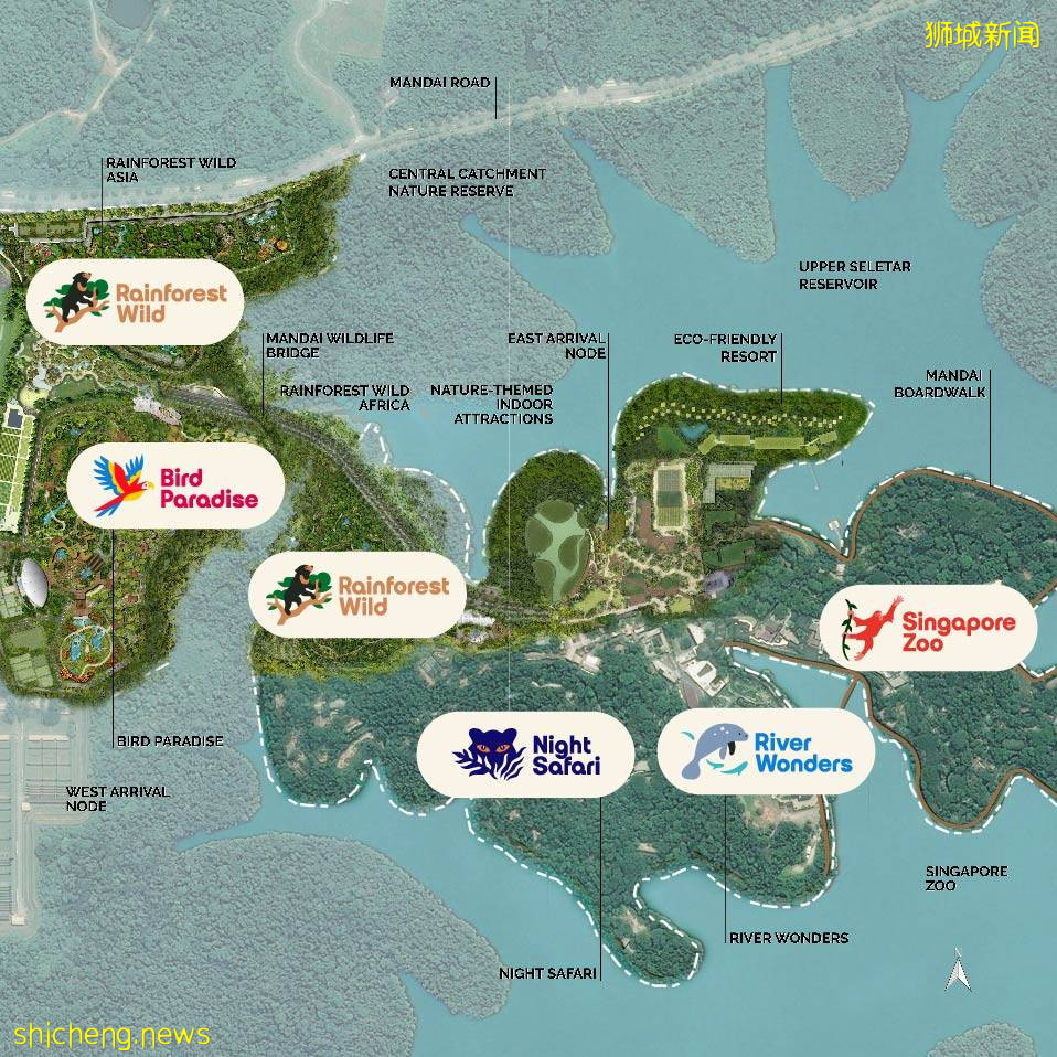 全新MANDAI野生动物园区，一站式游览动物园、鸟园、夜间动物园 