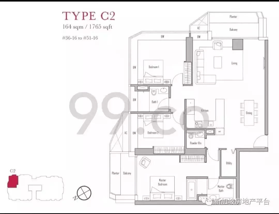 稀缺！無敵海景大平層出售 V on Shenton 珊頓雲尚 164平3臥 (D01郵區 濱海灣)