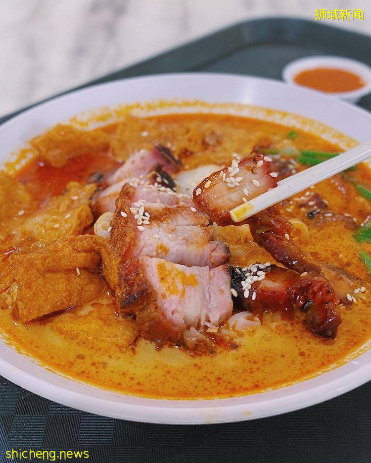 位于义顺的怡保咖喱面🍜猪肠粉搭配叉烧/烧肉、浓郁味道超开胃😋
