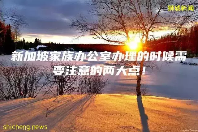 新加坡家族办公室办理的时候需要注意的两大点