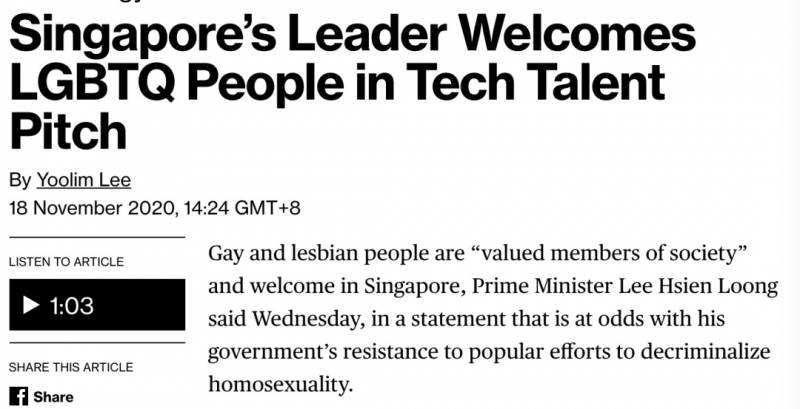 这个国家立法：同性恋会以乱石处决，新加坡的态度呢